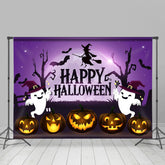Aperturee - Aperturee Spooky Joyful Halloween Night Ghost Pumpkin Backdrop